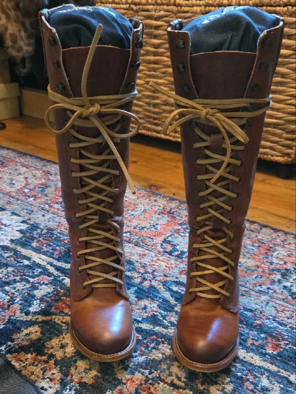 Freebird by Steven Women's Tall Lace-Up Boots in Cognac Brown - Picture 3 of 6